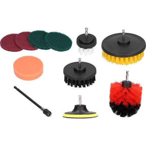 Lot de 11 brosses de polissage pour perceuse, idéales pour le nettoyage des murs et le dépoussiérage des sols. (1/5)