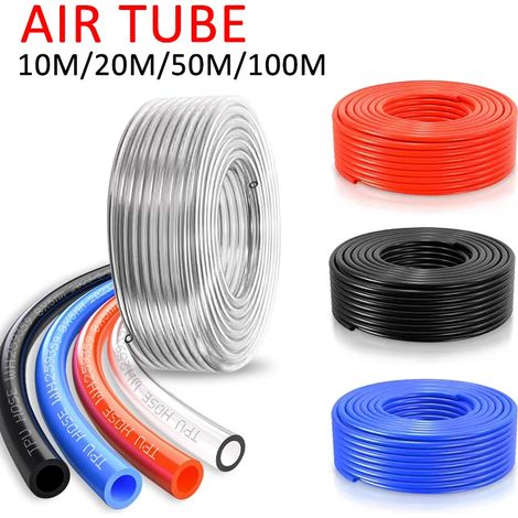 Tuyau pneumatique transparent de 10 m (4 x 2,5 mm) en plastique, tube en polyuréthane (1/5)
