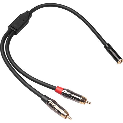 Câble audio HIFI 3,5mm femelle vers RCA mâle avec conducteur en cuivre sans oxygène 24AWG, 0,3 mètres (1/5)