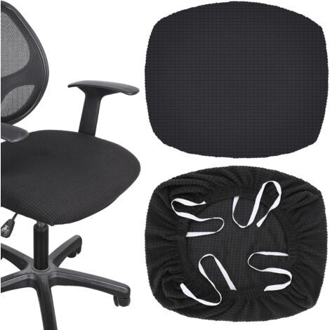 BUNTHAUS Stück Bürostuhlbezug, abnehmbarer Anti-Staub-Stuhlsitzbezug, Stretch-Stuhlsitzbezug, Bürosesselbezug, Schwarz, XL (48-53) (1/5)