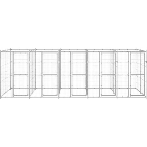 Maison Exclusive - Gabbia per Cani da Esterno in Acciaio Zincato 12,1 m²