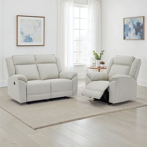 Skye 2+1 Linen Electric Recliner Sofa Set (Beige) (1/5)