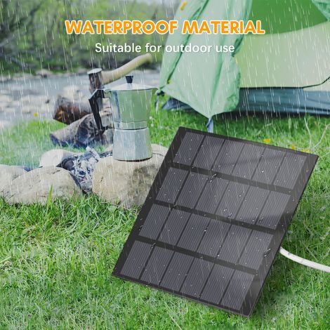 Panneau étanche de chargeur solaire portable 1,5 W 6 V pour le camping avec interface USB chargeant des téléphones portables, banques d'alimentation, mini ventilateurs, lumière LED