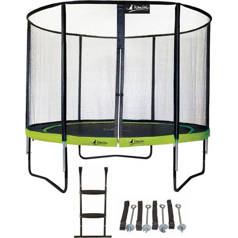 Trampoline KANGUI - PUNCHI Ø 360‑365 cm – Enfant – Rebond Sportif – Échelle & Kit Ancrage – Garantie 5 ans (1/4)