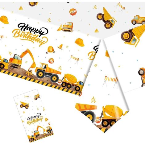 Bagger Tischdecke Geburtstag 137x274cm wasserdicht für Kinderparty