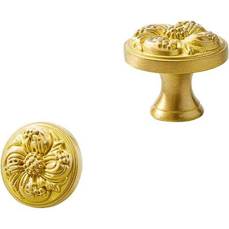 Boutons ronds en laiton pour meubles, design à un seul trou (1/5)