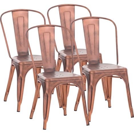 Set de 4 Sillas Apilables Benedikt Cobre