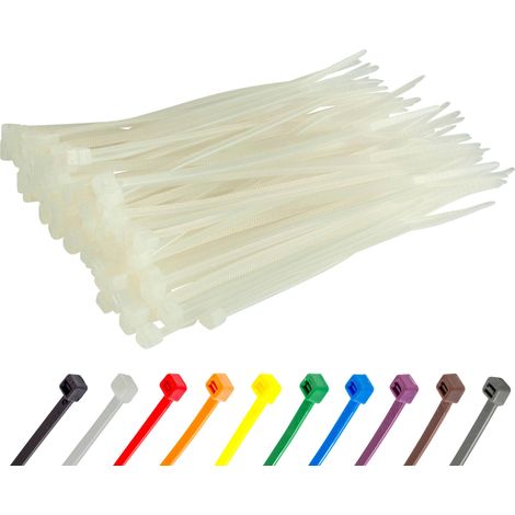 Nylon Cable Ties - 100mm x 2.5mm - White - Small Cable Ties - Cable Ties - Pack of 100 (1/5)
