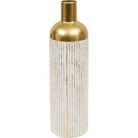 Vase Design en Métal "Mirsa" 60cm Blanc & Doré (1/3)