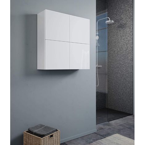 Pensile CUBOTTO a 4 ante con apertura PUSH&PULL Bianco Lucido (1/2)