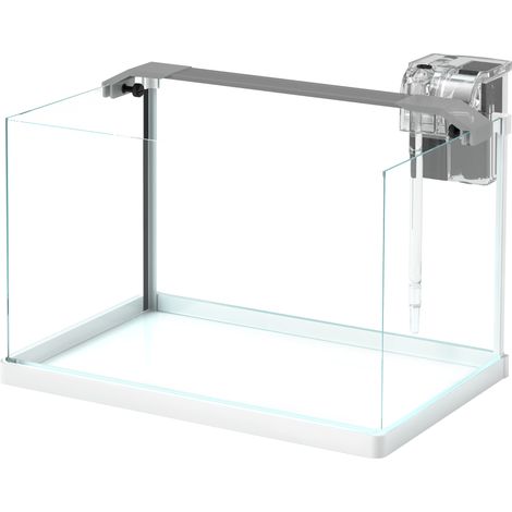 PawHut Acquario in Vetro con Luci LED da 20L, Filtro e Pompa d'Acqua 38x26x27cm