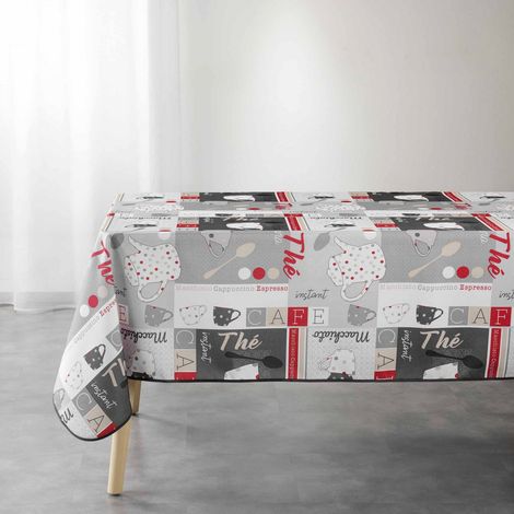 Nappe antitache rectangulaire - 150 x 240 cm - Café & thé - Gris (1/4)
