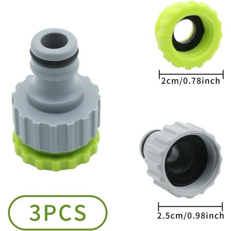 connettori universali per rubinetto, filettatura femmina da 1/2" e 3/4" - Adattatore per tubo da giardino, adattatore per rubinetto per tubo da giardino, compatibile con connettori rapidi, per giardin (1/4)