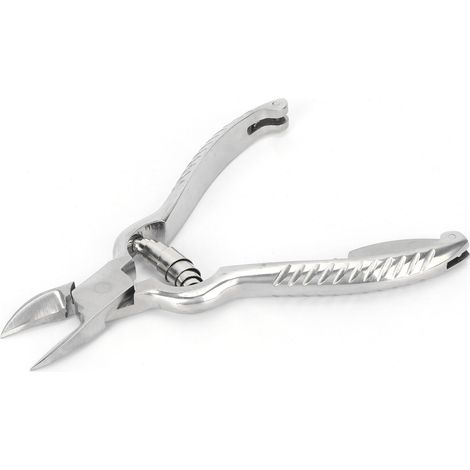 Zahnzange für Ferkel aus Edelstahl mit ergonomischem Griff und gebogener, käsigartiger Form. (1/5)