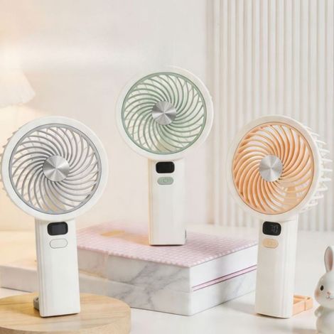 Ventilateur de cou Portable 5 vitesses USB Rechargeable, mains libres pour extérieur et bureauVert (1/4)