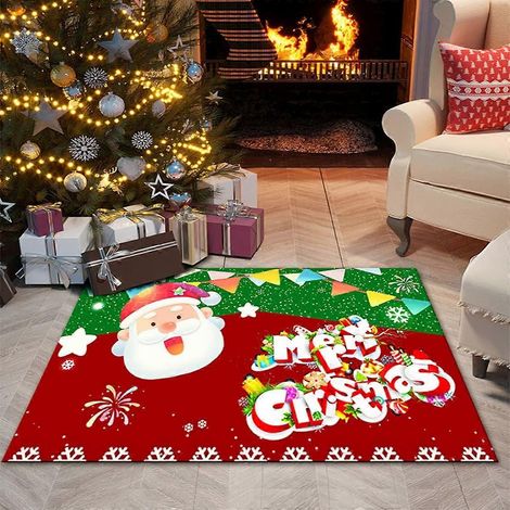 Tapis de Noël décoratifs avec motifs de Noël, Père Noël et flocons de neige, rouge et vert, pour adolescentes (31 x 20 pouces). Visitez la boutique CERYUEE. (1/5)