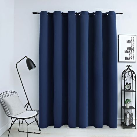 Rideau occultant,Rideaux anti-lumière avec anneaux en métal Bleu 290x245 cm CFW24016 (1/4)