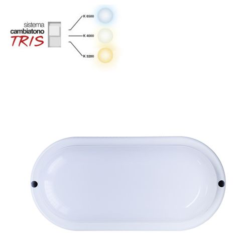 Plafoniera LED Cambiatono Tartaruga Ovale 15W Tris