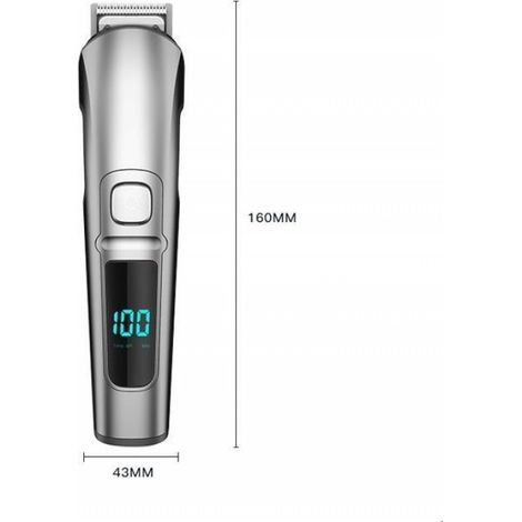 Tondeuse Cheveux et Barbe Professionnelle Homme sans Fils, Tondeuse Cheveux Rechargeable Etanche avec 6 Tête de Rasage et 5 Sabots (1/5)