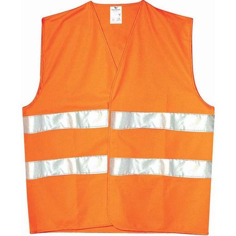 GILET UOMO DA LAVORO ALTA VISIBILITA' RIFLETTENTE ARANCIONE 150gr/m2 TG. XL UFO (1/3)