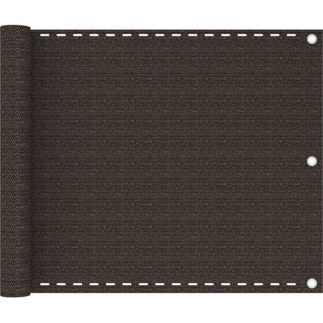 Paravent de balcon marron, 75 x 300 cm, PEHD (1/5)