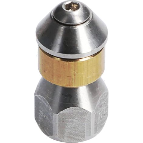 Boquilla de limpieza para manguera de hidrolavadora rotativa, entrada IG de 1/8", 3 x 0,8 mm - 050, acero inoxidable/latón