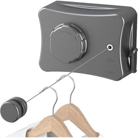 Corde À Linge Rétractable,5.1M Fil À Linge Retractable,Étendoir À Linge Rétractable Extérieur,Corde À Lingemurale,Ligne De Lavage (1/5)