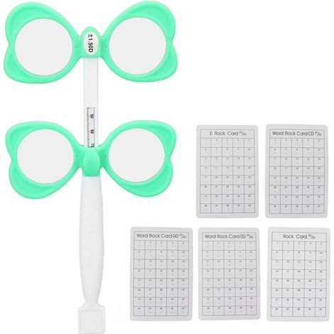 Viseur Optique Vert en Plastique avec 5 Cartes de Test de Vision Proche ±150 (1/5)