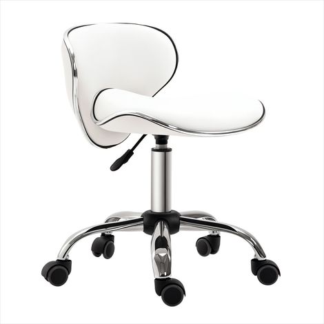 Tabouret réglable de 44 à 56 cm blanc en polyuréthane (1/5)