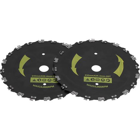 2 Kettensägen-Zahnblätter (9 Zoll x 20 Zähne), Unkrautsägeblatt-Set mit Rundfeilen für Freischneider (1/5)