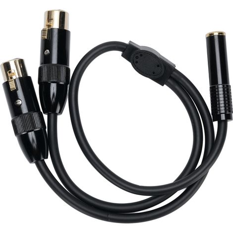 Câble répartiteur en Y XLR vers jack 6,35 mm (1/4 pouce) symétrique, connecteur femelle XLR vers jack 6,35 mm (1/4 pouce), câble convertisseur d'interconnexion XLR femelle 3 broches vers jack 6,35 mm (1/5)
