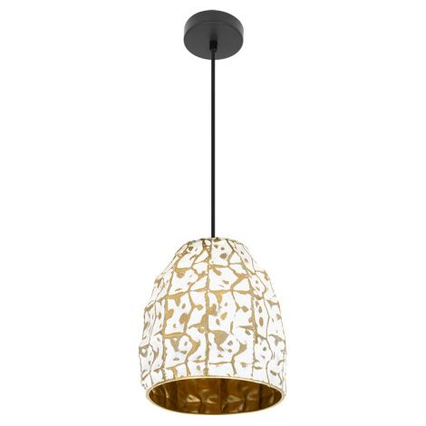 Tebas Pendelleuchte Schwarz/Weiß/Gold 1xE27 (45135xØ25x25cm)