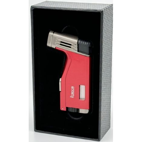 RONSON BREEZE RGL120 ROT 2-Jet-Feuerzeug mit Zündkerzenbohrer
