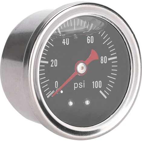 Régulateur de pression de carburant universel 0-100 PSI/bar avec manomètre à liquide pour voiture, jauge essence/huile (1/5)