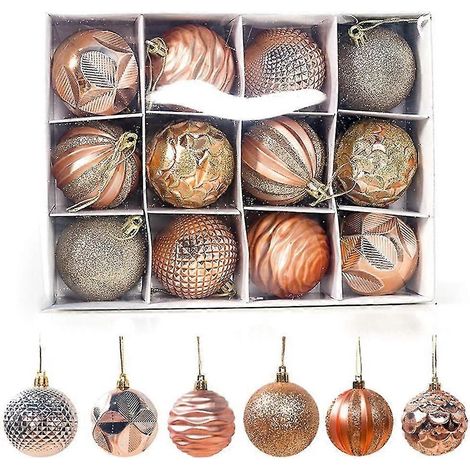 12 Stück 5,5 cm große, unzerbrechliche Kunststoff-Weihnachtskugeln als Dekoration für Weihnachtsbaum, Partydekoration und Anhänger (silber) (1/5)