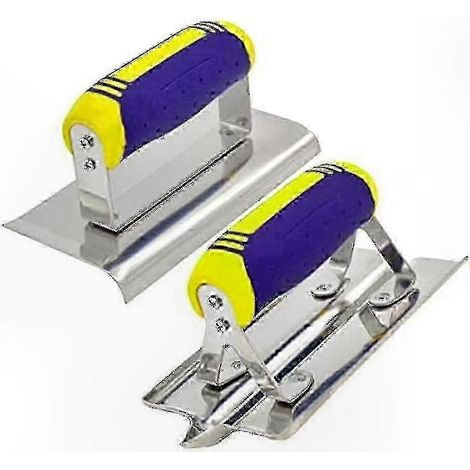 Kit de Finition Béton - Lisseuse et Gouge en Acier Inoxydable pour Plâtre et Enduit, Outil de Lissage et Rainurage Professionnel (1/5)