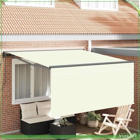 Auvent rétractable - FAF7291712447815 - 300 x 250 cm - Tissu anti-UV et hydrofuge - Motorisé (structure aluminium) (1/5)