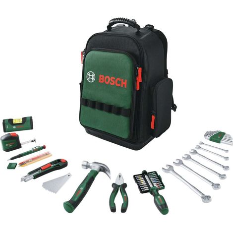 Mochila de herramientas Bosch set 60 pcs base impermeable diseño ergonómico (1/4)