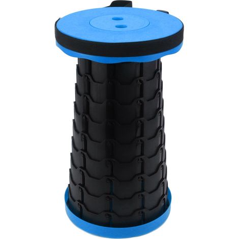 Tabouret télescopique robuste en ABS/PP, capacité de charge élevée, portable et stable, pliable pour pêche, camping et voyage, bleu (1/5)