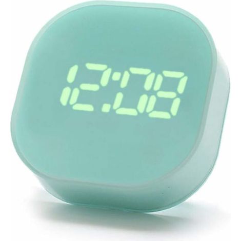 royaluxe - Réveil Matin Numérique Alarm Clock Digital LED Enfant Fille avec Fonction Countdown Timer Minuterie de Cuisine, Alarme, USB/Batterie Alimenté,12/24H,℃/℉, Domicile Voyage (Vert) (1/5)