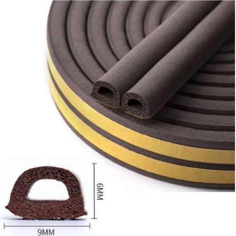 Bande De Joint D-Profil - Auto-Adhésif - 5 M - Isolation Thermique Et Phonique Pour Portes Et Fenêtres (1/3)