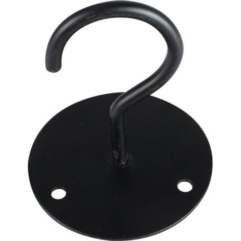 (Schwarz) 4 Stück Metall-Pflanzen-Wandhaken, Deckenhaken mit Schrauben und Dübeln zum Aufhängen von Pflanzenkörben, Laternen, Windspielen, Außendekor FLITI (1/4)