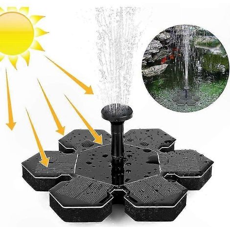 Solarbetriebener Gartenbrunnen mit 1,5-W-Photovoltaikpanel, dekorativem Gartenbecken, energieeffizienter Stromversorgung, autarkem Wasserspiel, ideal für die Terrasse, keine Verkabelung erforderlich,  (1/5)