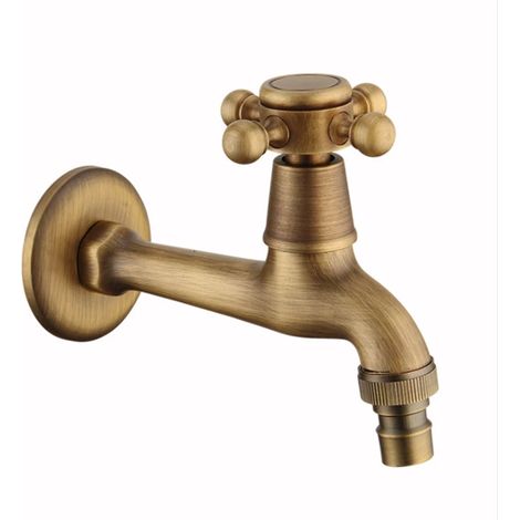(I Style) Robinet extérieur en laiton antique, robinet de jardin mural, robinet pour machine à laver, robinet simple pour balai à eau froide (1/5)