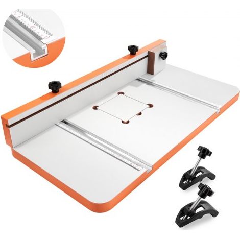 Mesa de Taladro de 605 x 300 mm con Tope y Guía Ajustable, Mesa para Taladro de Columna Ranuras en T, Tablero de MDF, Escala Integrada, Compatible con Múltiples Abrazaderas y Tornillos de Banco (1/5)