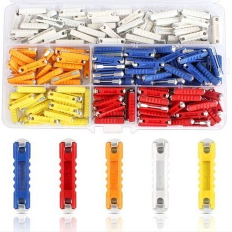 200Pièces Fusible Pour Auto,Fusibles De Voiture De Type Torpille,5A 8A 10A 16A 25A Fusible Torpilles Torpedo Ancien Fusibles,Fusible européen,Fusibles Type Torpedo Avec Boîte De Rangement En Plastique (1/4)