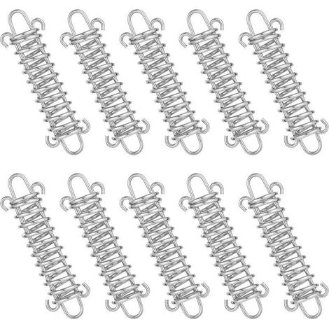 Tendeur Ressort, 10 Pcs Boucle de Corde de Ressort, Boucles à Ressort de Tente, Ressort Absorbeur, Ressort de Tension pour Voile dOmbrage, Bâche, Tente, Grille Métallique (1/5)