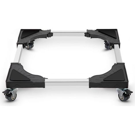 AIPERQ Washing Machine Base 4 Lockable Casters, Load 200KG Washing Machine Stand, Adjustable Width 40-62cm Household Appliance Stand for Washing Machine and Refrigerator, Black (1/5)