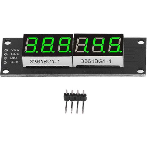 LED-Digitalanzeigeröhre 0,36 Zoll, 6 Bit, 7 Segmente, TM1637 LED-Uhrenanzeigemodul mit grüner Beleuchtung, 5 V