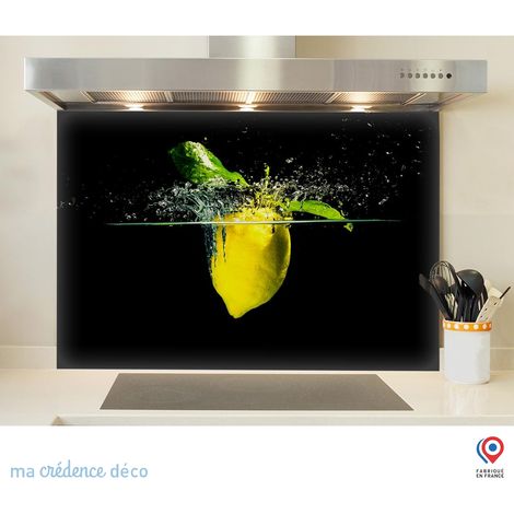 Fond de hotte : Bain de citron - Verre trempé - 90 cm - 60 cm (1/5)